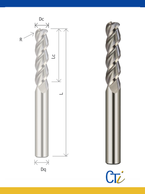 Z3 FRAISE TORIQUE À BOUT SPHÉRIQUE – HELICE 45º Série Longue