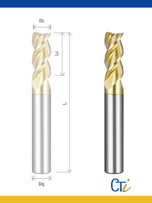 Z3 FRAISE CYLINDRIQUE EN BOUT – HELICE 45º Série Normale ZRN