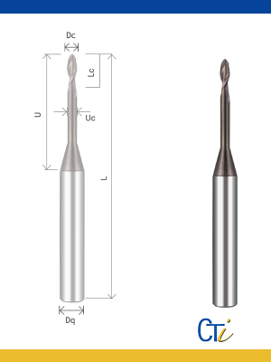 Z2 FRAISE CYLINDRIQUE SPHÉRIQUE – Queue de 6