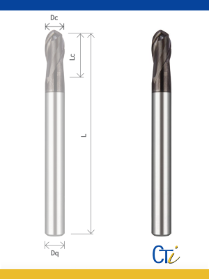 Z2 FRAISE CYLINDRIQUE SPHÉRIQUE – Série Extra Longue