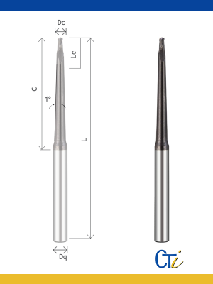 Z2 FRAISE SPHÉRIQUE À CONICITÉ 1º HP