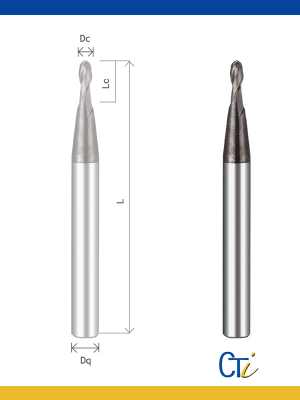 Z2 MICRO FRAISE CYLINDRIQUE SPHÉRIQUE – Queue de 4
