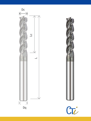 Z3 FRAISE CYLINDRIQUE EN BOUT 45º – Série Longue