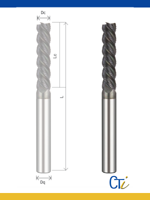 Z4 FRAISE CYLINDRIQUE EN BOUT EBAUCHE SEMI-FINITION 45º – Série Longue