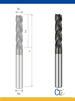 Z4 FRAISE CYLINDRIQUE EN BOUT 30º – Série Extra Longue