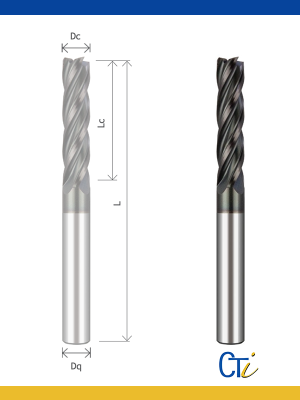 Z4 FRAISE CYLINDRIQUE EN BOUT 30º – Série Longue