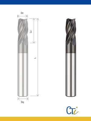 Z4 FRAISE CYLINDRIQUE EN BOUT 30º – Série Normale