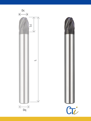 Z4 FRAISE CYLINDRIQUE SPHÉRIQUE – Série Longue