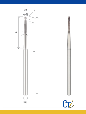 Z4 FRAISE TORIQUE À CONICITÉ 1º