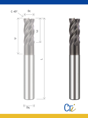 Z4 HYPERLINK : FRAISE CYLINDRIQUE DV  35º/38º – Avec dégagement