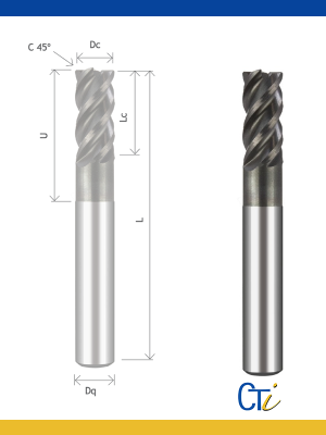 Z4 HYRUX : FRAISE CYLINDRIQUE DV 43º/45º – Haute Performance