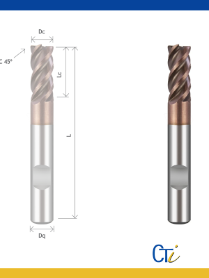 Z4 HYRUX TITANIUM : FRAISE CYLINDRIQUE DV 43º/45º W