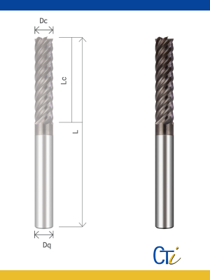 Z4-Z6 FRAISE CYLINDRIQUE MULTIDENTS 45º– Série Longue et Extra Longue