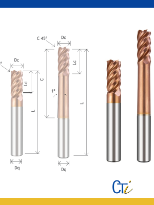 Z5 HELIX : FRAISE CYLINDRIQUE DV 43º/45º Chanfrein <55HRC