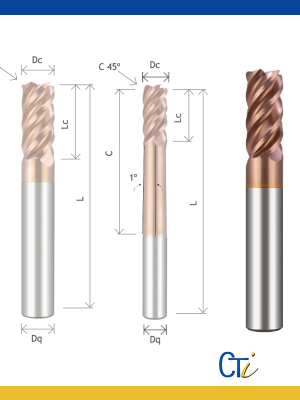 Z5 HELIX : FRAISE CYLINDRIQUE  DV 43º/45º Radio <55HRC - Trou d'huile