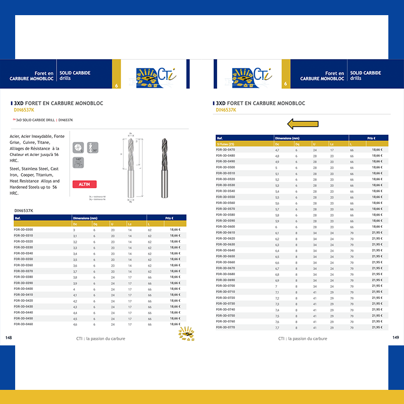 3XD FORET EN CARBURE MONOBLOC DIN6537K - Série normale – Image 4